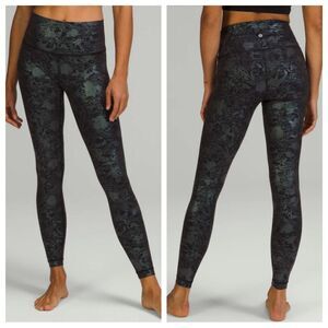 Lululemon Wunder Under High-Rise Tight 28" *Full-On Luxtreme Shine foil size 18